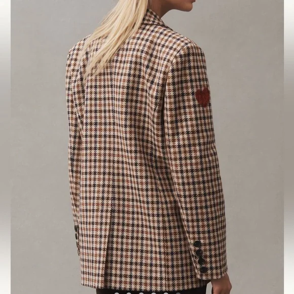 NWT AVEC LES FILLES ANTHROPOLOGIE PLAID PATCHWORK BLAZER XS - Picture 6 of 12